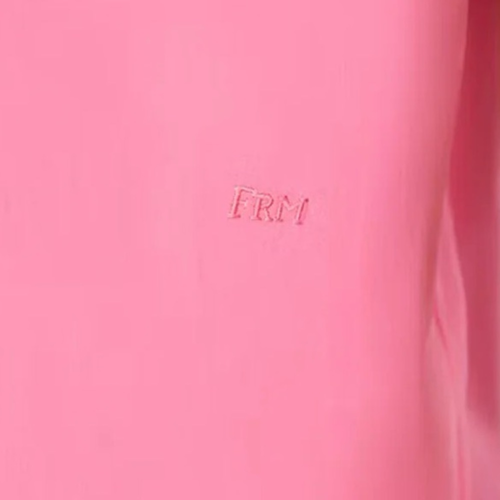 FRAME The Oversized Vacation Organic Cotton Shirt Bright Pink - Picture 14 of 15
